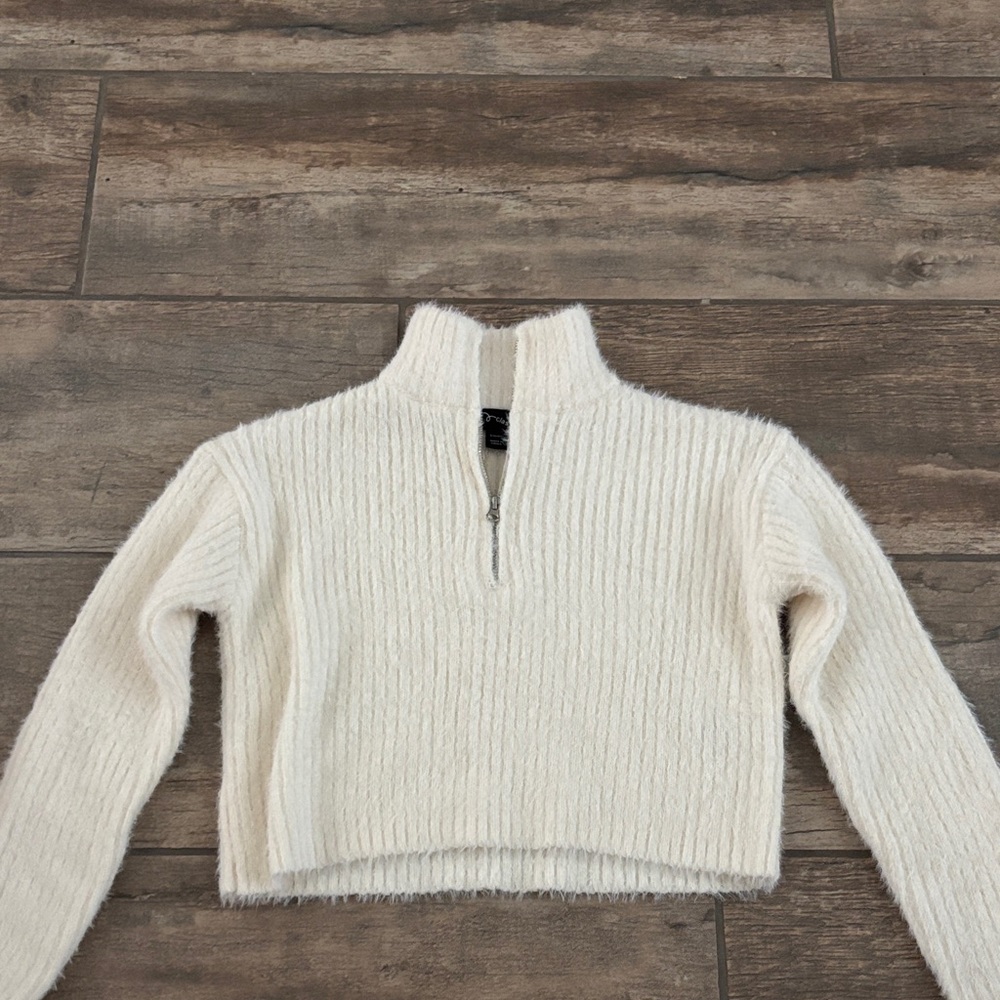 Art Class Cream Half-Zip Sweater